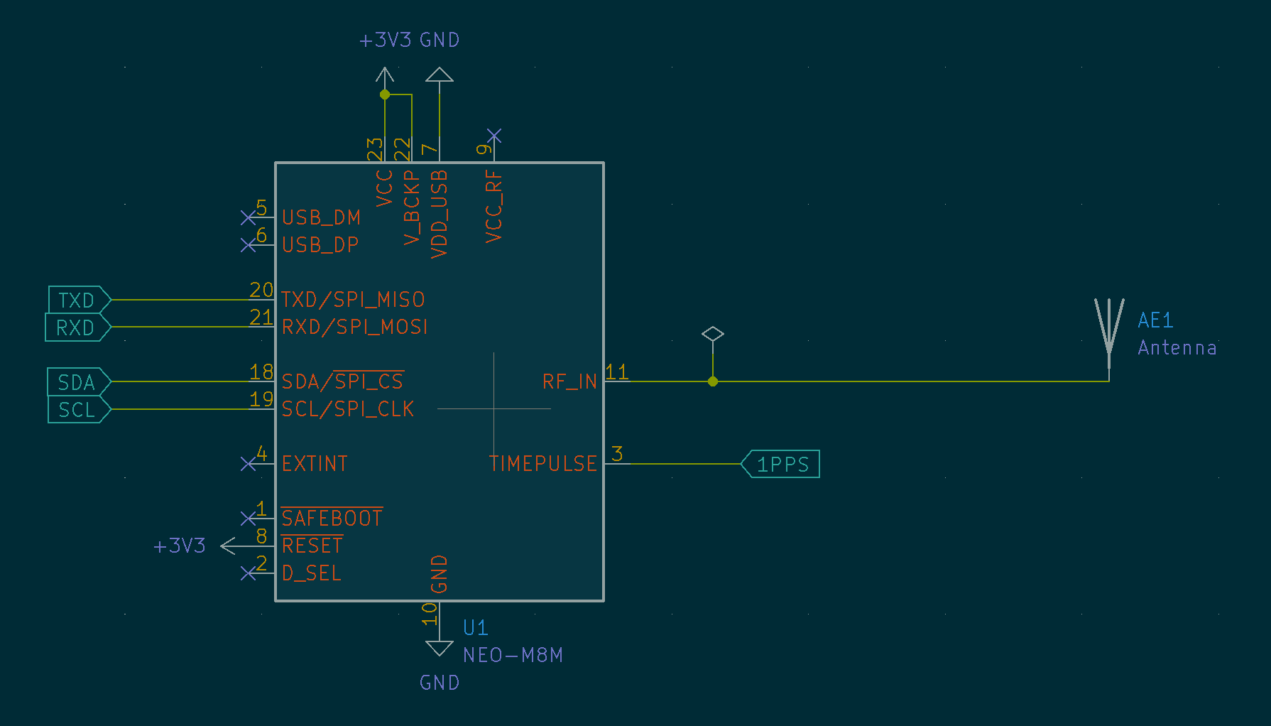 Initial PMod Board Schematic Design in KiCAD